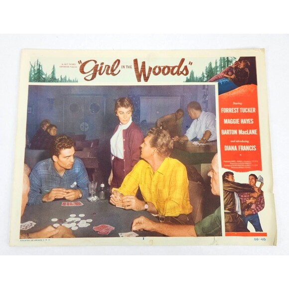 Girl in the Woods 1958 Lobby Card Movie Poster Forrest Tucker‎ Margaret Hayes - Picture 1 of 9